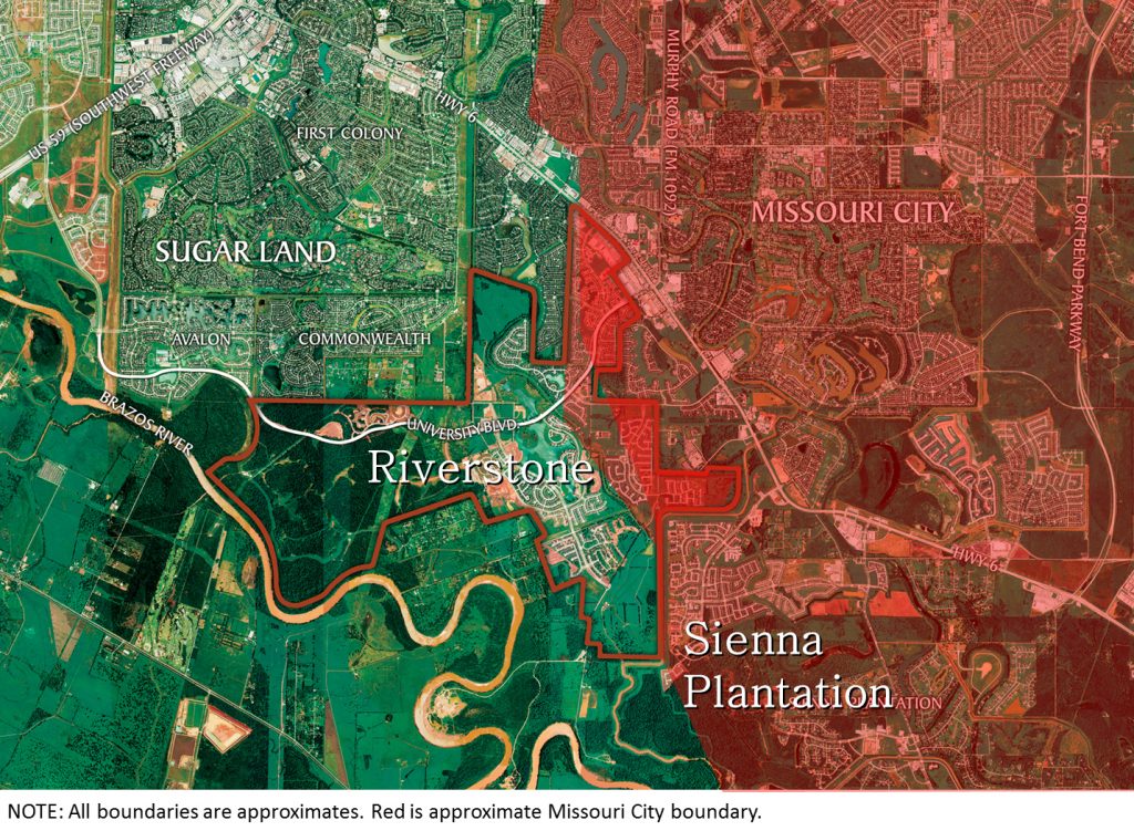 riverstone and sienna plantation map