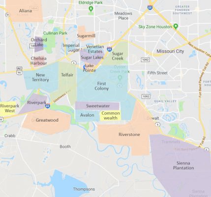 sugar land neighborhoods map